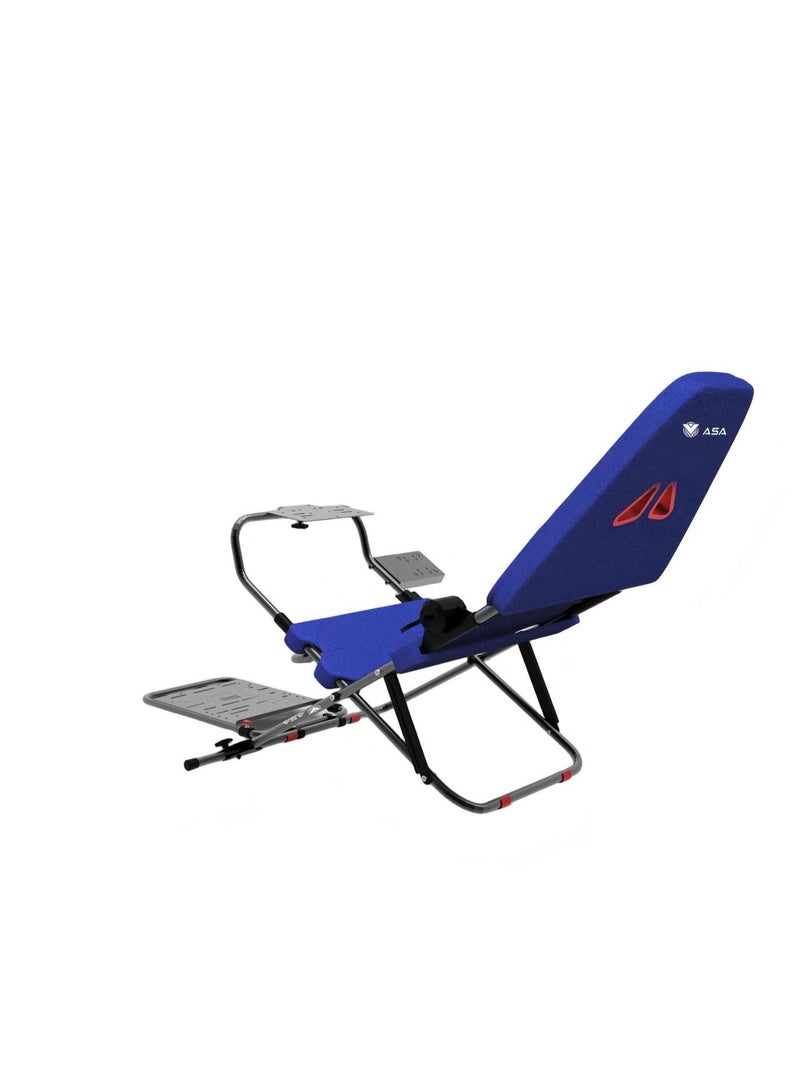 ASA Pro-Fold Sim Racing Cockpit, Adjustable & Foldable Racing Simulator Rig with Steering Wheel and Pedal Mount, Heavy-Duty Gaming Seat Frame, Compact & Space-Saving Design, Compatible with Most Racing Wheels - Image 4