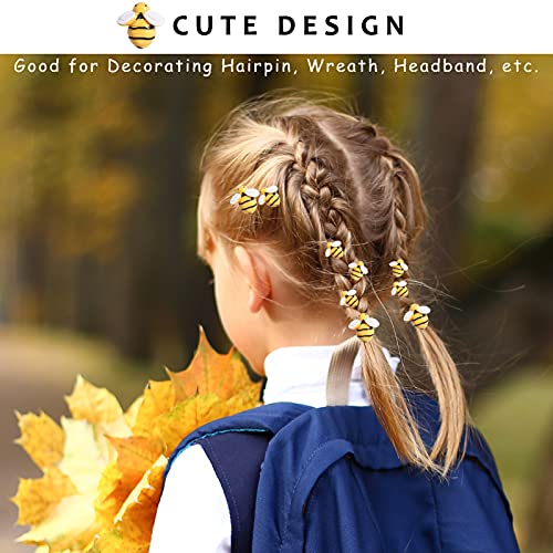 MIKIMIQI 55 Pcs Tiny Resin Bees Decor Bumble Bee Embellishment Resin Bees Craft Decorations with Storage Box for DIY Craft Wreath Scrapbooking Party Home Decor, 0.98 Inch, 0.74 Inch, 0.55 Inch - Image 4