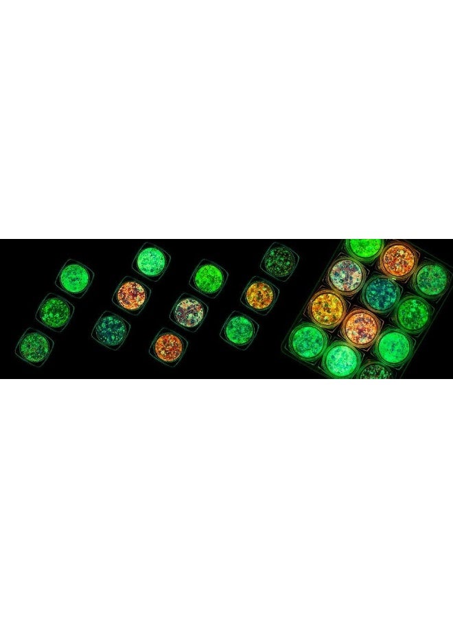 12 Colors Glow in The Dark Body Face Glitter Gel, Self-Adhesive UV Iridescent Chunky Glitter for Hair, Eyeshadow, Carnival, Halloween & Party Makeup - Image 3