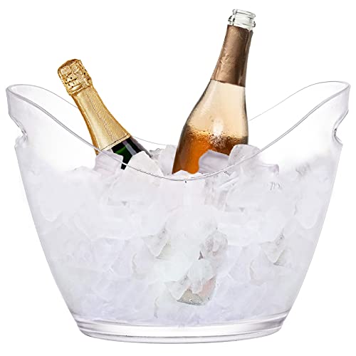 Yesland Ice Bucket Frosted Plastic 35L 105x8x775 Perfect for 2 Wine Champagne or Beer Bottles - Image 1