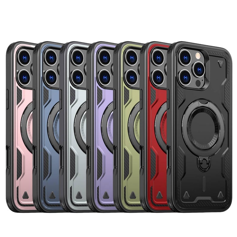 MagSafe iPhone 15 Pro TPU Case Protective for iPhone 15 15 Plus 15 Pro 15 Pro Max and 360 Rotating Kickstand and Kickstand in Blue - Image 3