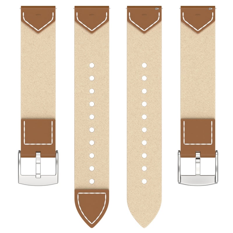 إيروريكس سوار ساعة هواوي واتش جي تي 5 41 مم / جي تي 5 برو 42 مم من النايلون المخيط من قماش الدنيم (لون المشمش البني) - Image 3