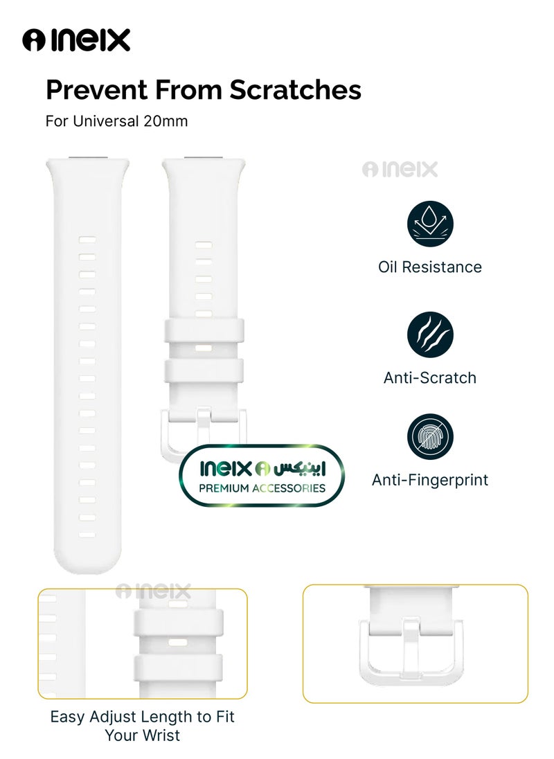 INEIX - Soft Silicone Replacement Strap For Huawei Watch Fit 2-White - Image 1