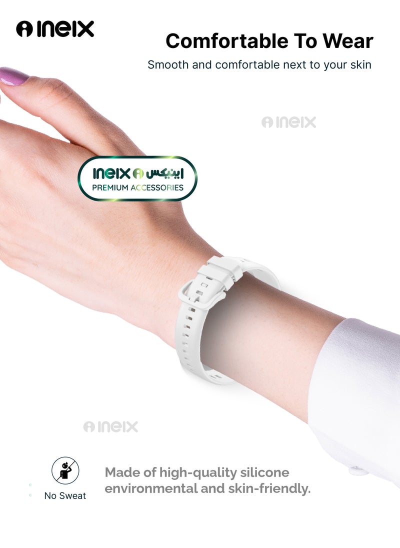INEIX - Soft Silicone Replacement Strap For Huawei Watch Fit 2-White - Image 1