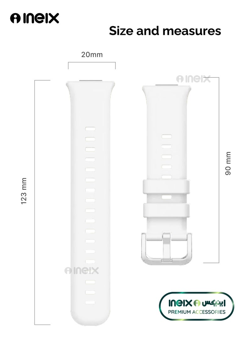 INEIX - Soft Silicone Replacement Strap For Huawei Watch Fit 2-White - Image 1