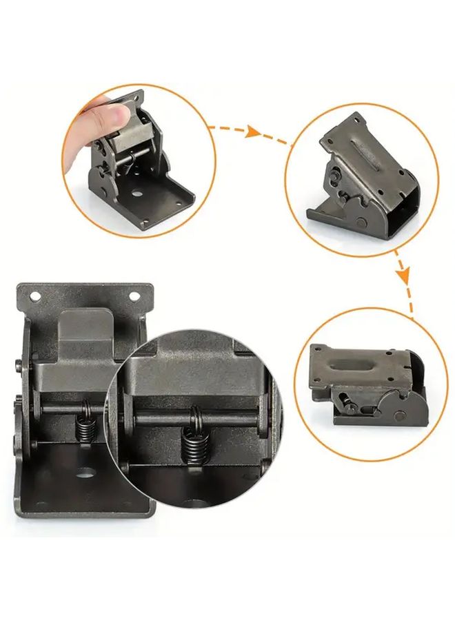 4 Pcs Folding Table Leg Brackets Black Foldable Self Locking Hinges With Screws Extension Support For Workbench Wall Shelf Each Pair 650 Lbs Capacity - Image 3