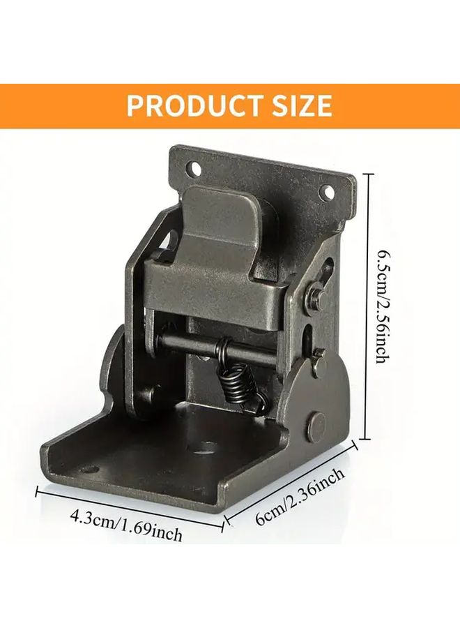4 Pcs Folding Table Leg Brackets Black Foldable Self Locking Hinges With Screws Extension Support For Workbench Wall Shelf Each Pair 650 Lbs Capacity - Image 2