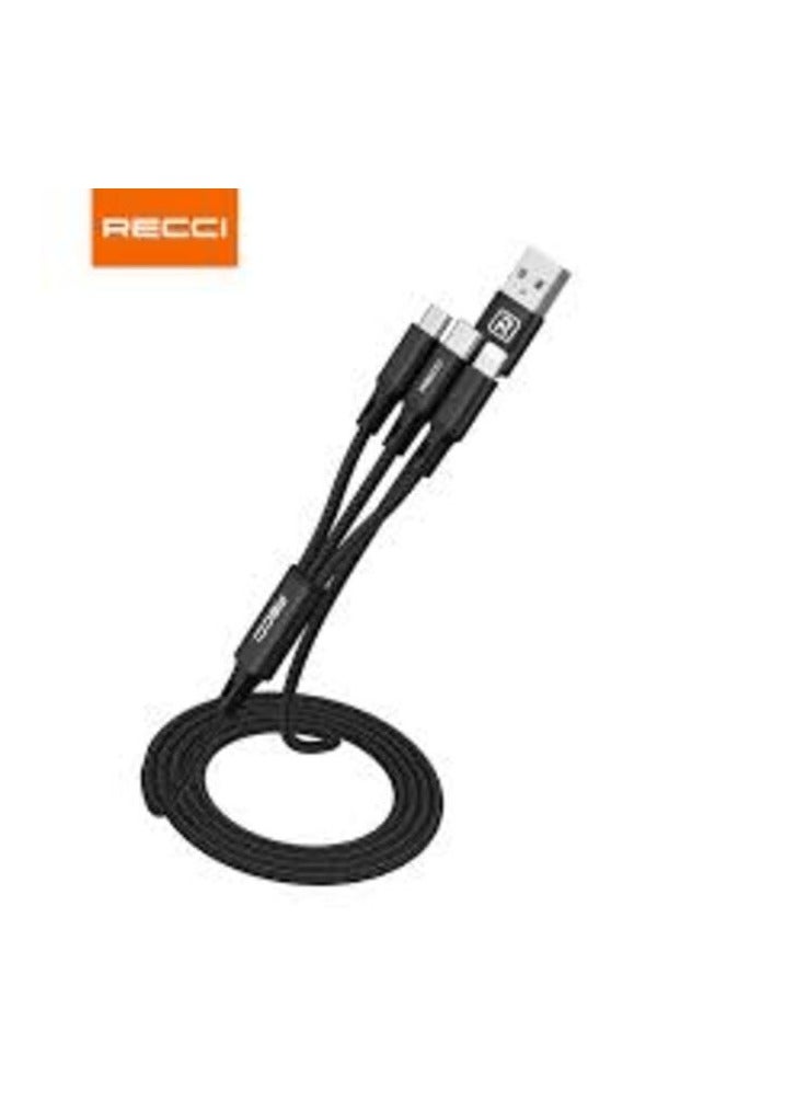 ريتشي كابل Ricci RCS-D120 متعدد 3-في-1 للشحن السريع | USB إلى Type-C وMicro USB وLightning | متين لنقل البيانات والشحن - Image 5