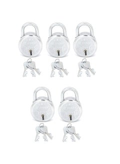 SMART SHOPHAR Smart Shophar Steel XPremium Padlock 50 MM Silver Pack of 5 with 3 KeysMultipurpose Hardened Shackle Padlock for Door Gate Shutter and HomeDrill Resistant Body  - Image 1