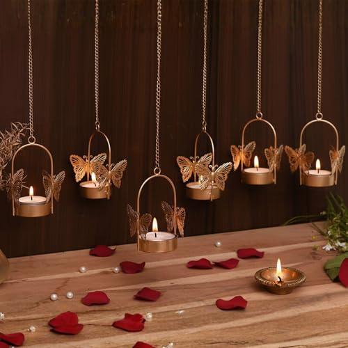 CraftVatika Butterfly Metal Tealight Candle Holder Hanging for Home Decoration Tea Light Candle Holders Stand for Wall Door Christmas Decorations Items - Image 2