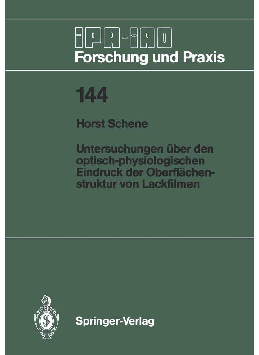 Untersuchungen über den optisch-physiologischen Eindruck der Oberflächenstruktur von Lackfilmen 