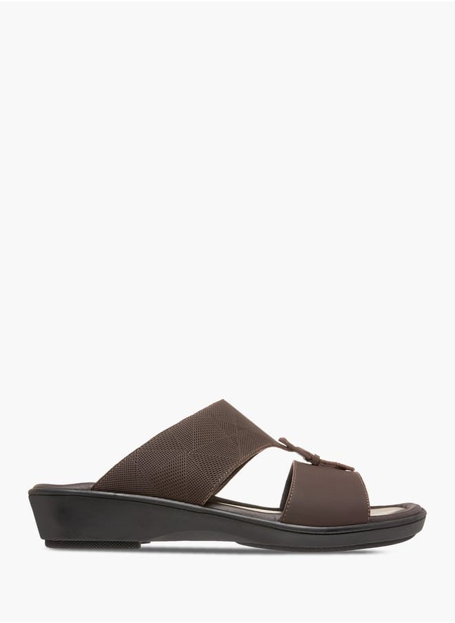 LBL by Shoexpress Men Textured Slip-On Arabic Sandals with Buckle Detail Ramadan Collection  - Image 2