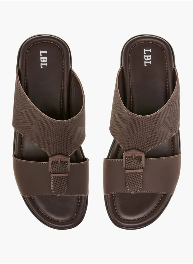 ال بي ال من شو اكسبرس Men Textured Slip-On Arabic Sandals with Buckle Detail Ramadan Collection