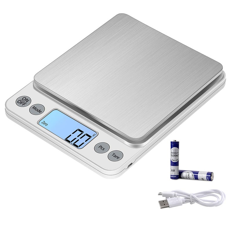 KUBEI Upgraded Larger Size Digital Food Scale Weight Grams and OZ 5kg01g Kitchen Scale for Cooking Baking High Precision Electronic Scale with LCD Display