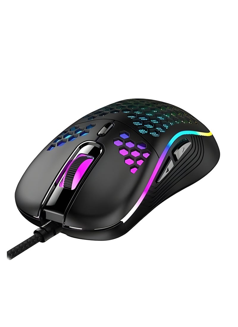 R8 - R8 1619A RGB Gaming Mouse – Multi-Mode Lighting, DPI Control, Comfortable Design, Compatible with Windows and Mac-BLACK - Image 1