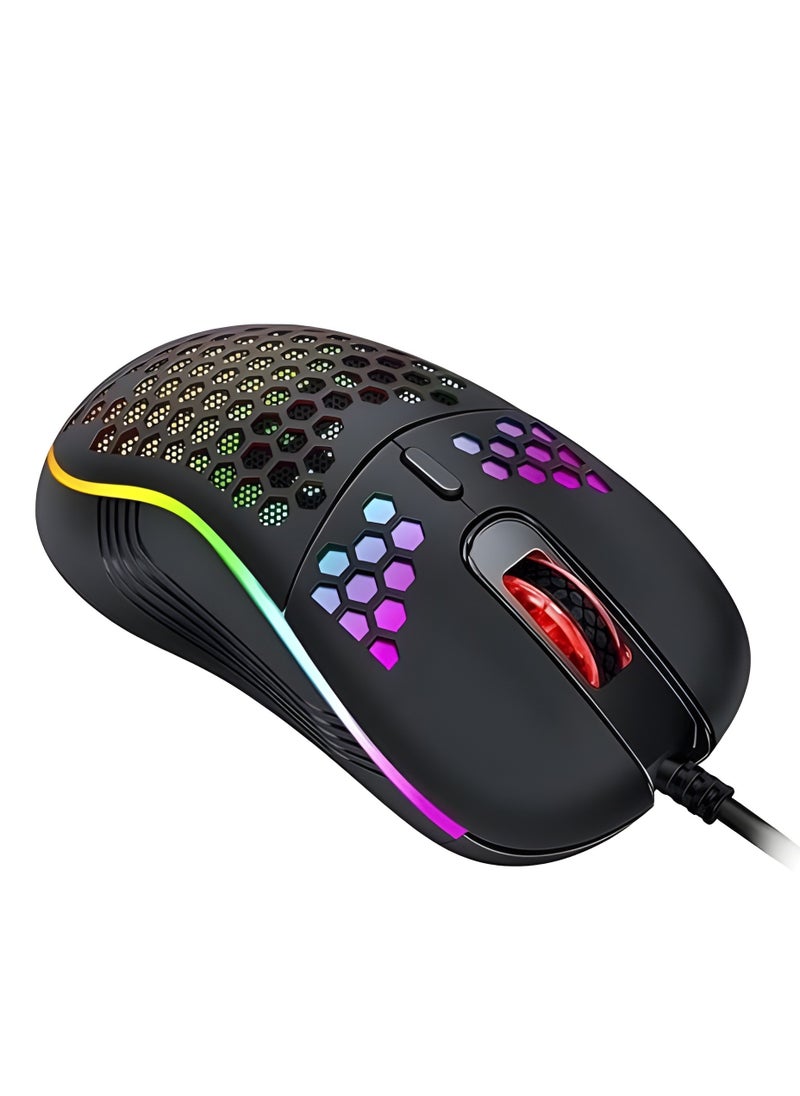 R8 - R8 1619A RGB Gaming Mouse – Multi-Mode Lighting, DPI Control, Comfortable Design, Compatible with Windows and Mac-BLACK - Image 1