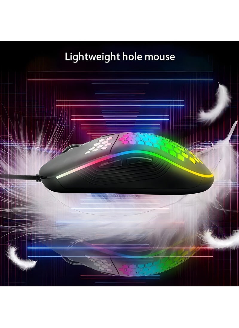 R8 - R8 1619A RGB Gaming Mouse – Multi-Mode Lighting, DPI Control, Comfortable Design, Compatible with Windows and Mac-BLACK - Image 1