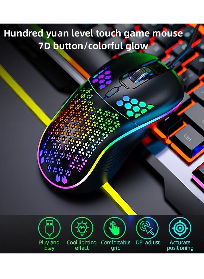 R8 - R8 1619A RGB Gaming Mouse – Multi-Mode Lighting, DPI Control, Comfortable Design, Compatible with Windows and Mac-BLACK - Image 1