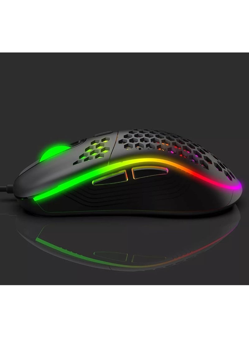 R8 - R8 1619A RGB Gaming Mouse – Multi-Mode Lighting, DPI Control, Comfortable Design, Compatible with Windows and Mac-BLACK - Image 1