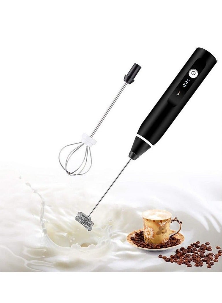 ترينفي خفاقة حليب - خفاقة كهربائية محمولة، خفاقة قهوة بثلاث سرعات قابلة لإعادة الشحن عبر USB وخلاط مشروبات للماتشا والكابتشينو واللاتيه والشوكولاتة الساخنة، تتضمن خفاقتين من الفولاذ المقاوم للصدأ وفرشاة تنظيف (قد يختلف اللون) - Image 2