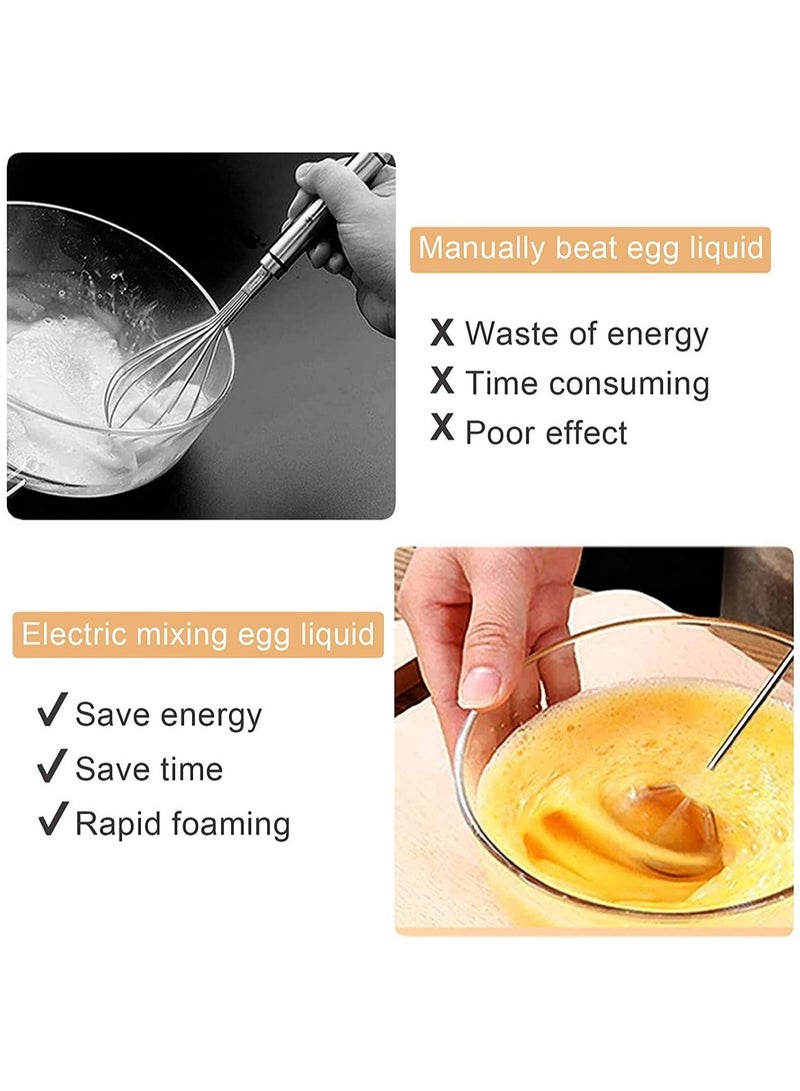 ترينفي خفاقة حليب - خفاقة كهربائية محمولة، خفاقة قهوة بثلاث سرعات قابلة لإعادة الشحن عبر USB وخلاط مشروبات للماتشا والكابتشينو واللاتيه والشوكولاتة الساخنة، تتضمن خفاقتين من الفولاذ المقاوم للصدأ وفرشاة تنظيف (قد يختلف اللون) - Image 4