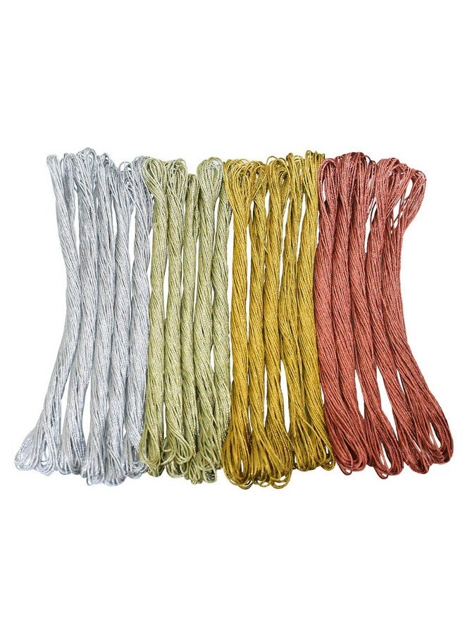 Embroiderymaterial Cotton Metallic Embroidery Cross Stitch Floss Threads(Multi Combo), 40 Gram - Image 1