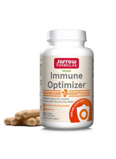 jarrow formulas Jarrow Formulas Immune Optimizer with Cordyceps, Reishi, Lions Mane, Shiitake, King Trumpet, and Turkey Tail Mushrooms, Dietary Supplement with Andrographis Extract, 90 Veggie Capsules, 30 Day Supply  - Image 1