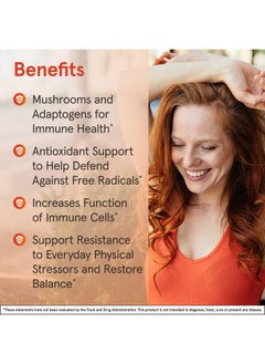 jarrow formulas Jarrow Formulas Immune Optimizer with Cordyceps, Reishi, Lions Mane, Shiitake, King Trumpet, and Turkey Tail Mushrooms, Dietary Supplement with Andrographis Extract, 90 Veggie Capsules, 30 Day Supply  - Image 3