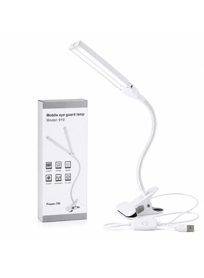 مصباح مكتب LED بمشبك – إضاءة مكتبية USB بذراع مرن قابل للتعديل، موفر للطاقة، مناسب للقراءة والدراسة والعمل والرسم والكمبيوتر - Image 1