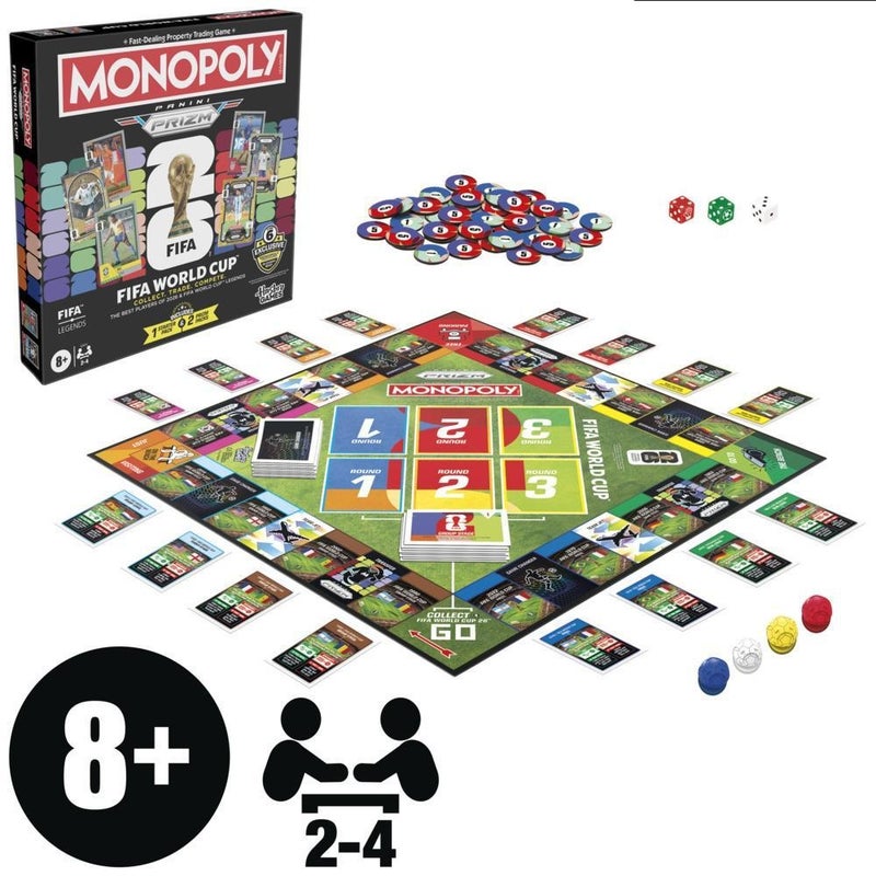 Monopoly Panini Prizm FIFA World Cup 2026 & Legends Game (Assorted) - Image 2