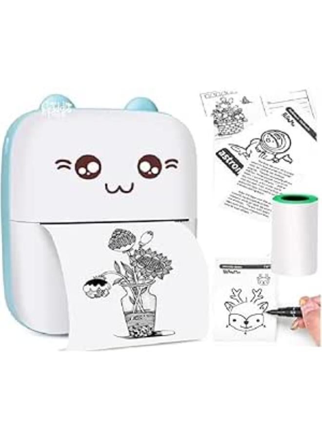 طابعة حرارية صغيرة | ملصقات بدون حبر | طابعة بدون حبر تعمل عبر تطبيق USB | جيب لاسلكي صغير للملصقات والصور والعلامات المرجعية والبطاقات