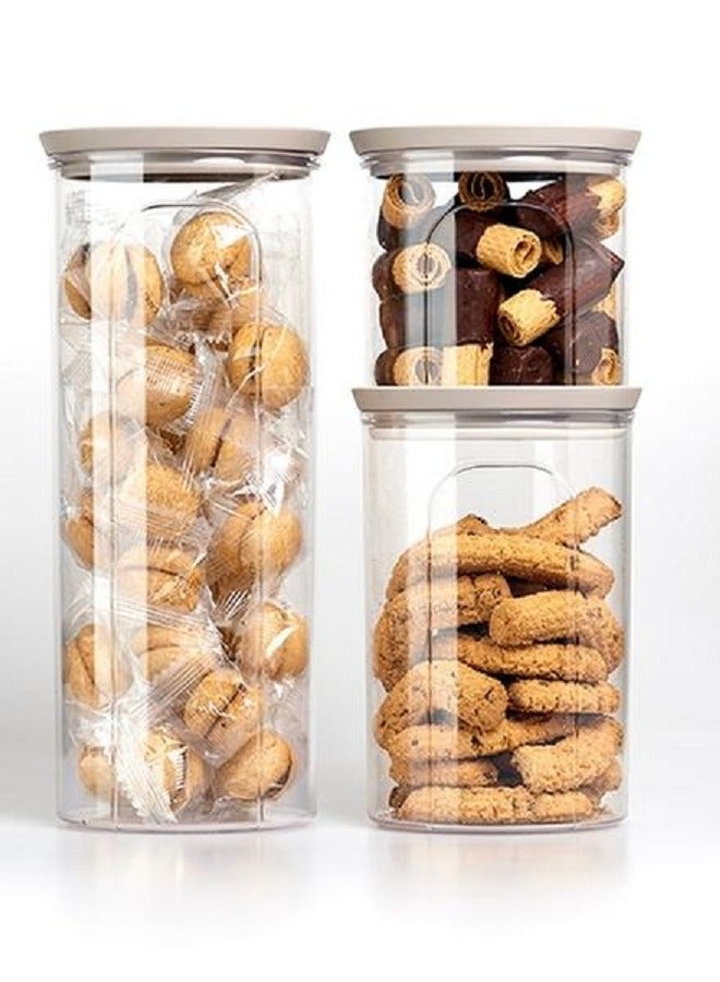 Stefanplast 3-Piece Tosca Round Plastic Jar Set - Image 1