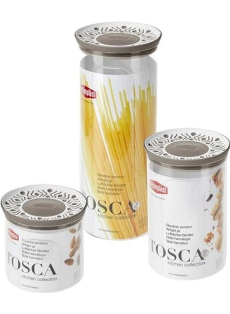 Stefanplast 3-Piece Tosca Round Plastic Jar Set - Image 3