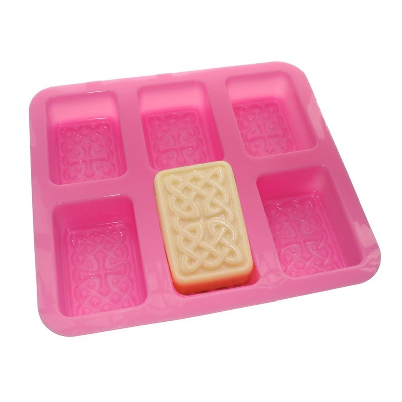 XHaibei Celtic Knot Design Rectangle Silicone Glossy Soap Mold Heavy Big Soap Bar Making