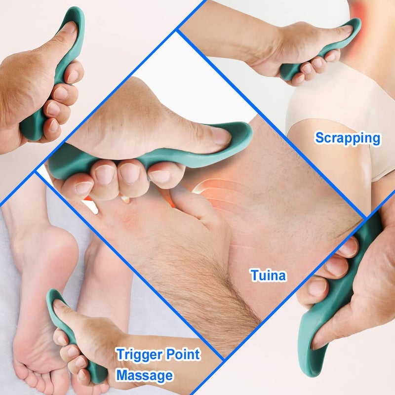Abnaok Manual Trigger Point Massage Tool and Thumb Saver for Full Body Deep Tissue Massage, with 3-Legged Massage Knobs, Stress Relief - Image 4