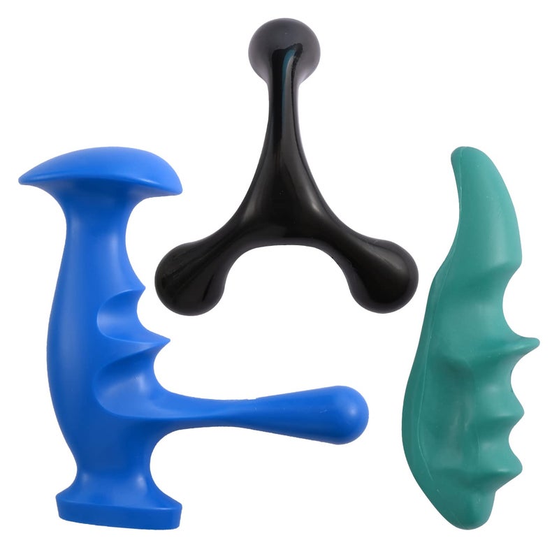 Abnaok Manual Trigger Point Massage Tool and Thumb Saver for Full Body Deep Tissue Massage, with 3-Legged Massage Knobs, Stress Relief - Image 1