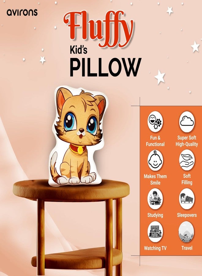 Avirons Soft Kids’ Cat Pillow – Plush, Snuggly, and Playful Cushion Perfect for Naptime, Playtime, or Relaxing, Bringing Comfort and Jungle Fun to Their Room - Image 2