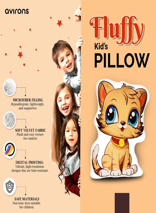 Avirons Soft Kids’ Cat Pillow – Plush, Snuggly, and Playful Cushion Perfect for Naptime, Playtime, or Relaxing, Bringing Comfort and Jungle Fun to Their Room - Image 4