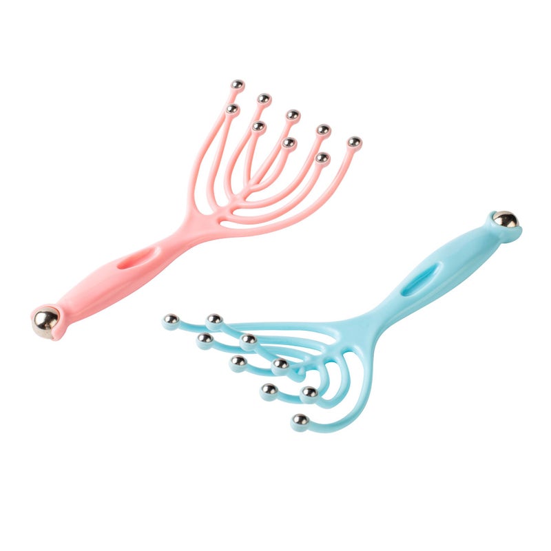 Random Color Nine-Claw Head Massager with 2pcs Compressed Cleaning Towels, Scalp Relaxation and Itch Relief, Meridian Pressure Multi-Functional Massage Comb - Image 5