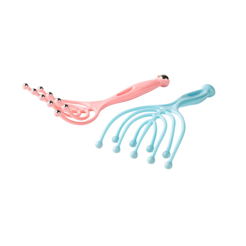 Random Color Nine-Claw Head Massager with 2pcs Compressed Cleaning Towels, Scalp Relaxation and Itch Relief, Meridian Pressure Multi-Functional Massage Comb - Image 3
