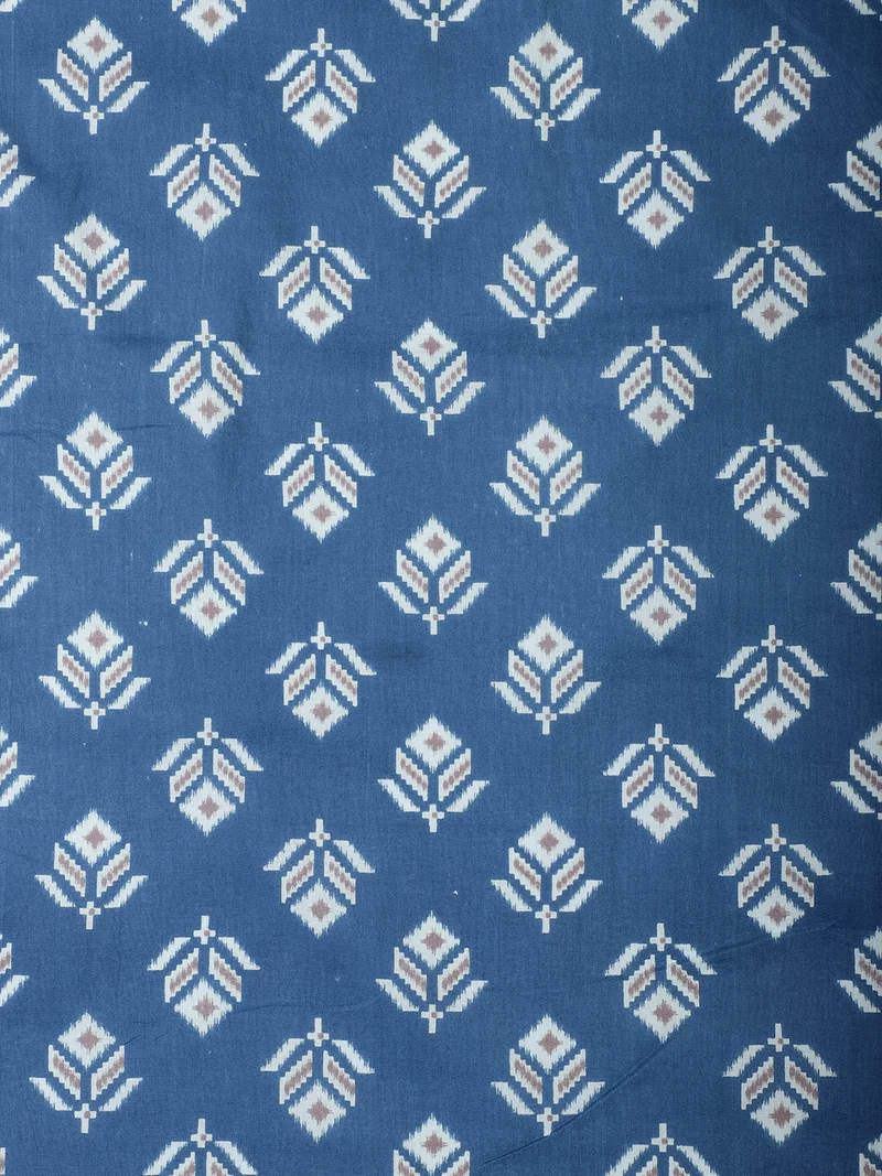 AKS  Indigo Blue Ikat Fabric for Crafting  | Best Price UAE