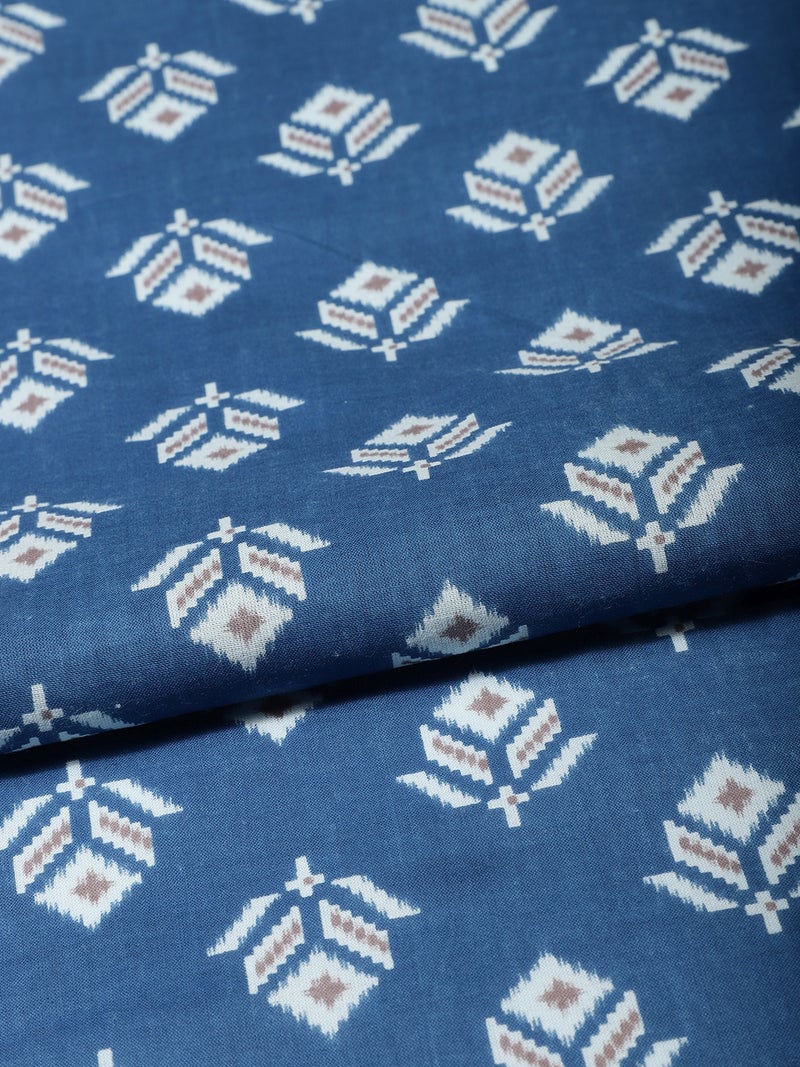 AKS Indigo Blue Ikat Fabric for Crafting - Image 1