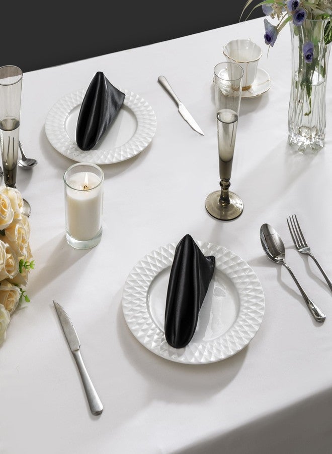 Counfeisly 36 Pack Square Satin Dinner Napkins, 16x16 Inches Silky Soft Smooth Table Cloth Napkins for Restaurant Weddings Banquet Party Decoration, Black - Image 3
