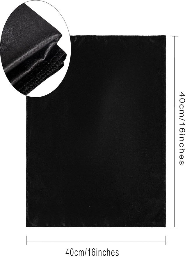 Counfeisly 36 Pack Square Satin Dinner Napkins, 16x16 Inches Silky Soft Smooth Table Cloth Napkins for Restaurant Weddings Banquet Party Decoration, Black - Image 5