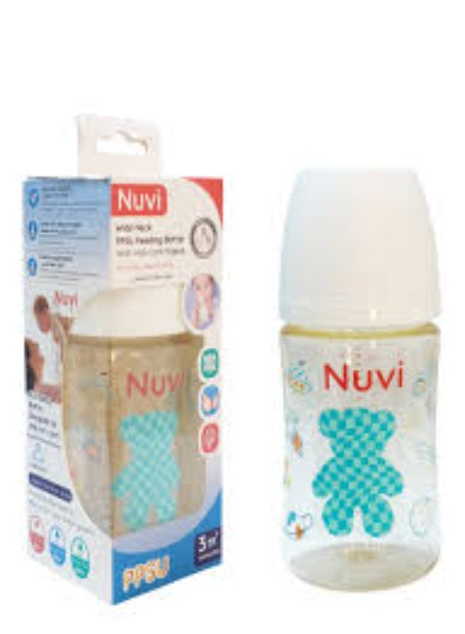 زجاجة رضاعة NUVI ذات عنق عريض مصنوعة من بلاستيك PPSU سعة 150 مل