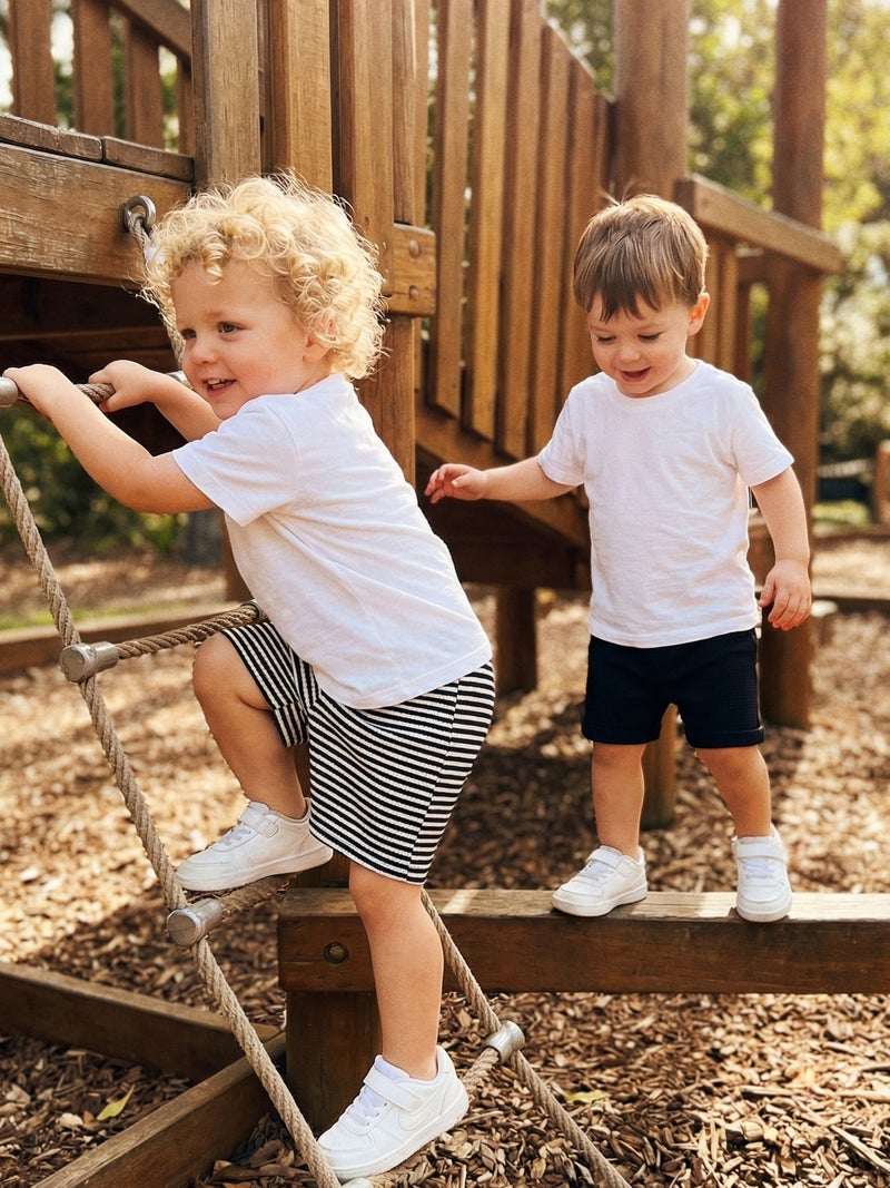 Baby Boys Shorts, Elastic Waist Solid/Stripes Casual Short Summer Bottoms for Daily - Image 2