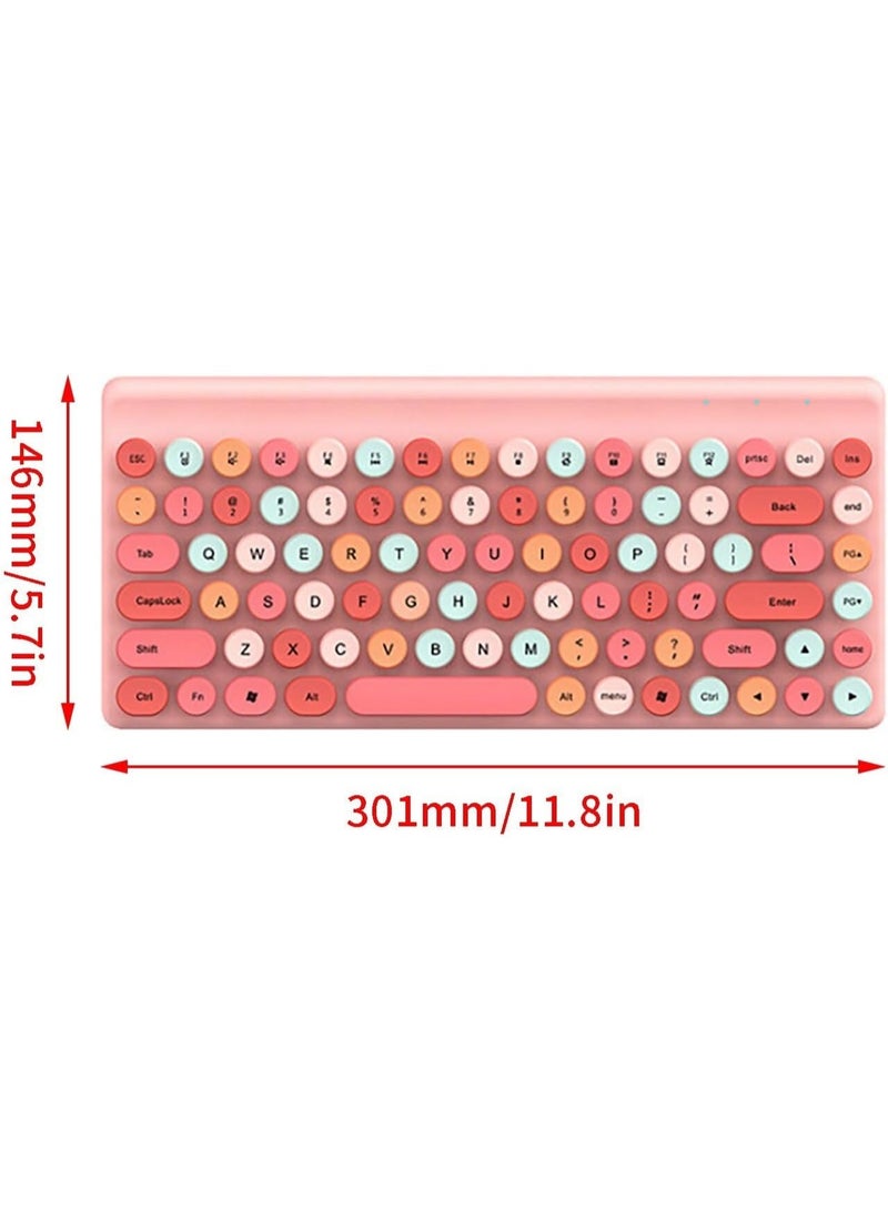 Wireless Keyboard & Mouse Combo W10 – Colorful Retro Round Keycaps – Arabic/English Layout – 2.4GHz USB Receiver - Image 4