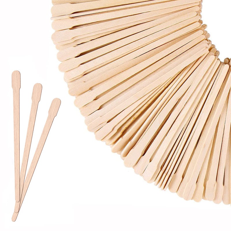 Mibly 500 Pcs Wooden Wax Sticks Eyebrow Lip Nose Small Waxing Applicator Sticks for Hair Removal and Smooth Skin Spa and Home Usage