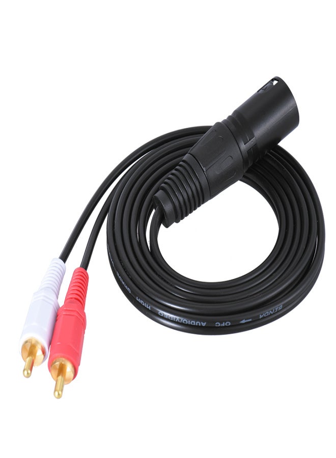 كابل توصيل ستيريو بطول 1.5 متر/5 أقدام، مزود بموصل XLR ذكر واحد وموصلين RCA ذكرين - Image 4