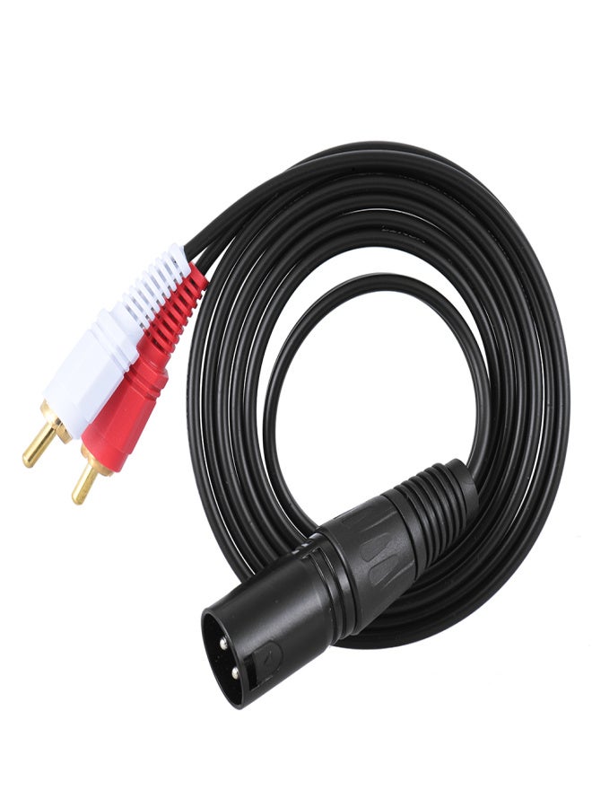 كابل توصيل ستيريو بطول 1.5 متر/5 أقدام، مزود بموصل XLR ذكر واحد وموصلين RCA ذكرين - Image 1